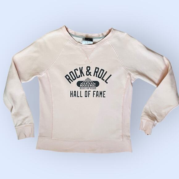 Rock & Roll Hall of Fame Cleveland Champion Barely Pink Womens Sweatshirt S 2 4 - Picture 6 of 14
